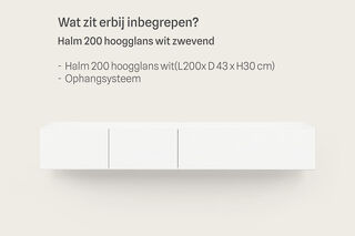 Tv-meubel, RAAT, Halm 200, hoogglans wit